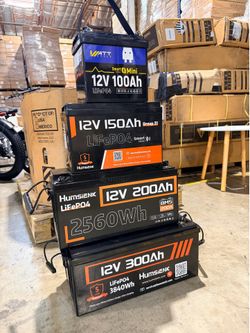 lithium iron phosphate (LiFePO4) batteries 12V100ah $130 12v 150ah $180  12v 200ah $230 12v 300ah $290