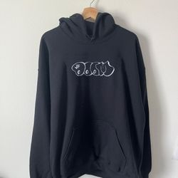 Black MF DOOM Madvillian Madlib Logo Embroidery Hoodie, Rare Hip Hop 