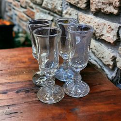 Set of 2 Vintage 50’s Vintage Footed Apéritif / Liqueur Glasses 19th Century