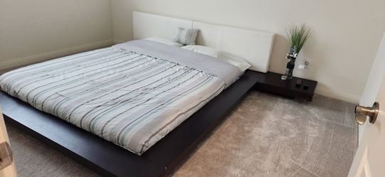 Used Modloft California King Bed w/mattress and 2 side tables