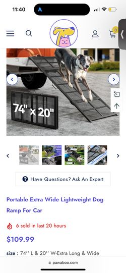 Portable Extra Wide Lightweight Dog Ramp 