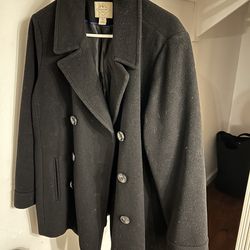 St. John's Bay XL Black Wool Peacoat Jacket Used Great condition