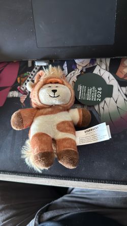 Starbucks 2026 Year of the Horse Bear Barista Keychain