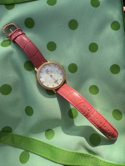 Pink Leather Quartz Watch
