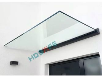 16mm Laminated Tempered Glass European Style Entrance Door Awning Canopy with Stainless Steel Frame