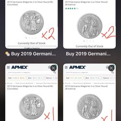 Rare Silver Allegories Germania - 2019 Columbia & Britannia Set Of 6 Books