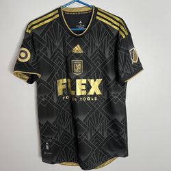 LA FC Jersey Mens Medium Black Gold Adidas 2022 2023 MLS Soccer