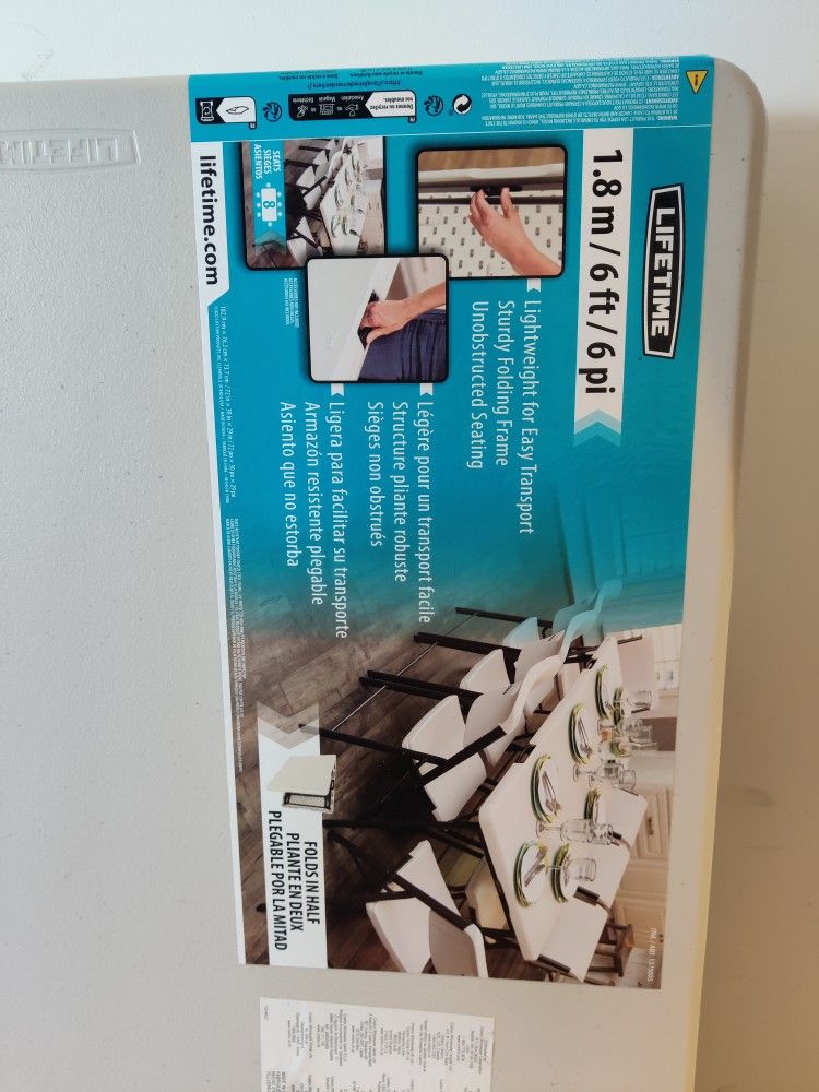 Lifetime 6ft Foldable Table