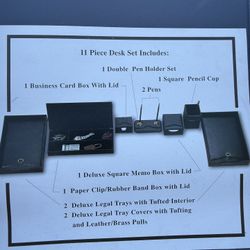 Leather Office Desk Set 