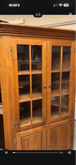 Solid wood corner display/dresser/bookcase