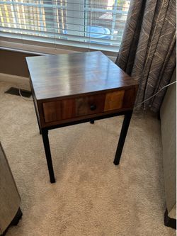 Wood side table