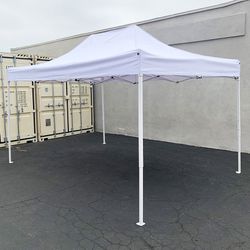 $145 (Brand New) Heavy-duty 10x15 ft outdoor ez pop up canopy party tent instant shades w/ carry bag (white, blue) 
