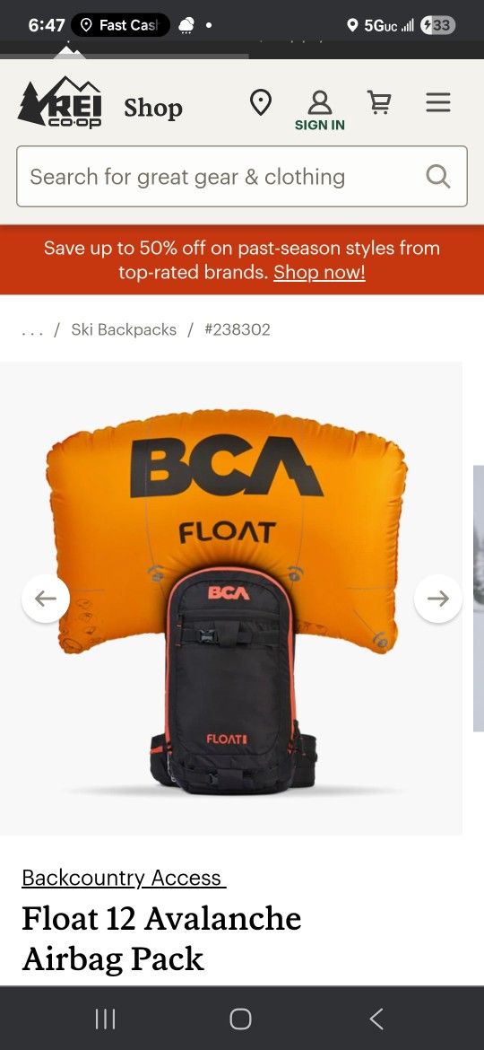 FLOAT 12 AVALANCHE AIRBAG PACK