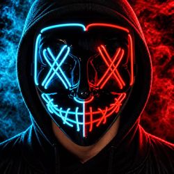 NEW Purge Mask Halloween LED Mask Halloween Costume Light Up Mask