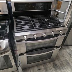 Whirlpool 5 burners Double Oven Gas Range ( Stainless Steel )