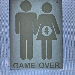 Iron On Heat Transfer  Good For T-shirts Sweaters Jackets T Shirt Design Size Is About 8x6 Game Over  #146