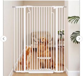 Extra Tall Pet Gate – 53-Inch Baby Gate with Adjustable Cat Door