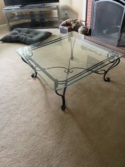 Glass coffee table