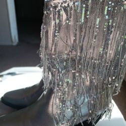 Sequin Sliver Boots