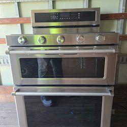 KitchenAid stainless steel dual fuel 5-burner range/convection oven