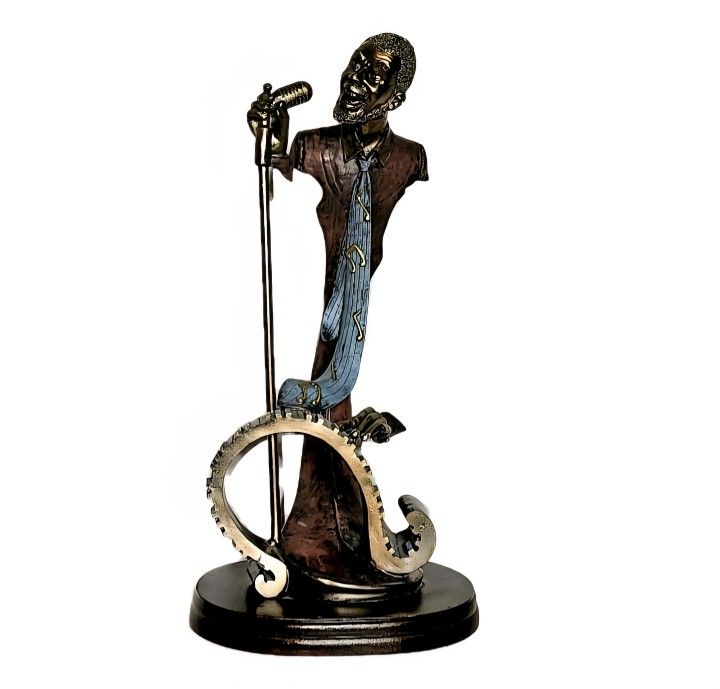 Vintage Jazz Singer Abstract Hand Painted Sculpture from The Jazz Collection