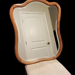 VINTAGE ANTIQUE 1900's French Provincial Wooden Beveled Glass Wall Mirror1900's French Provincial Wooden Beveled Glass Wall Mirror 
***VERY ATTRACTIVE