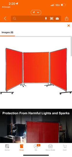 Welding Screen 6 ft. x 6 ft. 3 Panel Welding Curtain Flame Retardant with Frame and Wheels adjustable Size, Red