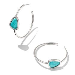 $63 Kendra Scott Margot Gemstone Hoop Earrings - B 864650 New Kendra Scott Margot Gemstone Hoop Earrings An everyday head-turner, Margot features a mo