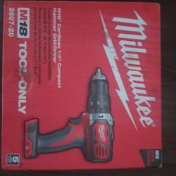 M18 Cordless 1/2" Compact Hammer Drill/Driver. Tool Only 2607-20
