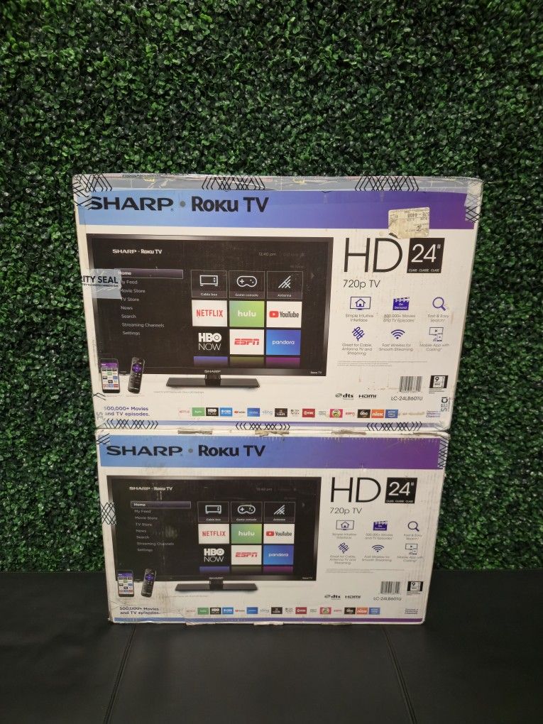 Brand New Sharp - 24" Class LED HD Smart Roku TVs In-Box