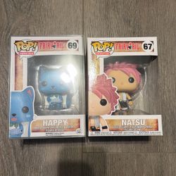 Fairy Tail Funko Pops Natsu and Happy Lot