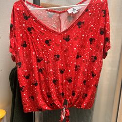 Red Minnie Mouse Crop Top 