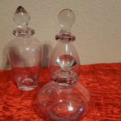 Vintage pink perfume bottles