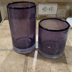 Blown Glass Candle Holders