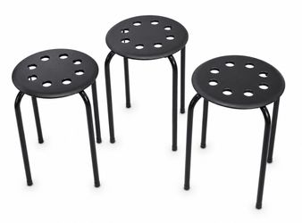3 Black Metal Stools – Great Condition – $35 for All