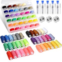 125 Pcs Sewing Thread Kit, 36 Assorted Colors Machine Threads with Spools,
