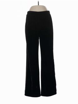 Serena Williams Signature Statement Black Velvet Wide-Leg Tuxedo Trousers in XS