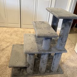 High carpeted dog stairs