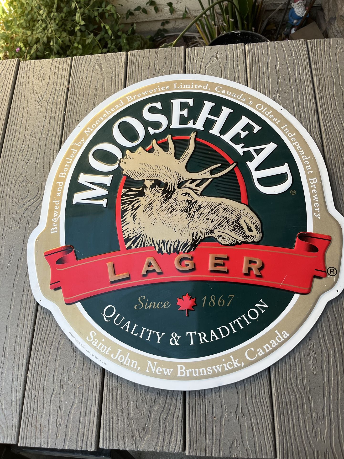 Large Metal Beer Sign Moosehead Beer