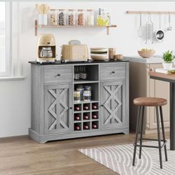 Buffet Cabinet with Storage, 44.5” Bar Cabinet with 2 Drawers  S-27