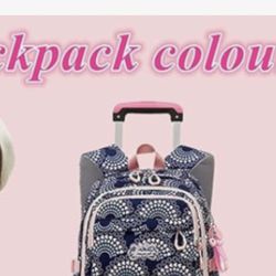 Girls Rolling Backpack Plus Lunch Bag