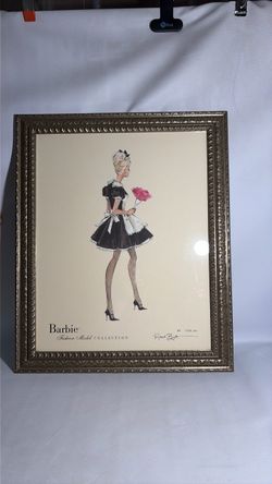 ROBERT BEST VTG BARBIE Fashion Model Limited FRAME Art Signed 764/5000 French Maid