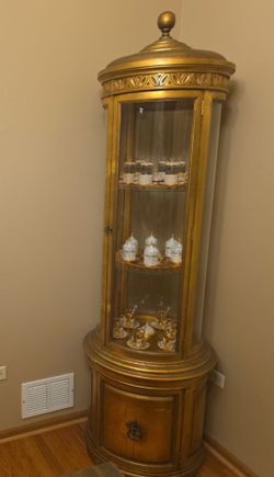 Gold Vintage China Cabinet