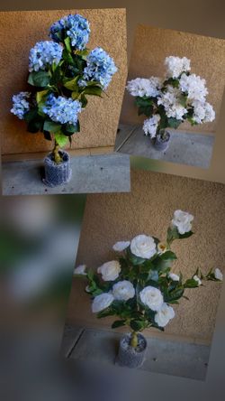 Faux Hydrangea & Rose Tree. $30 EACH