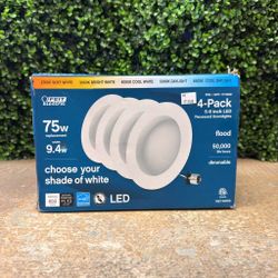4 pack of recessed Dow lights dimmable