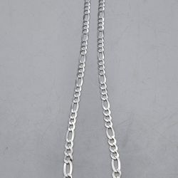 0.925% Sterling Silver Figaro Link Chain 24.6G 24"