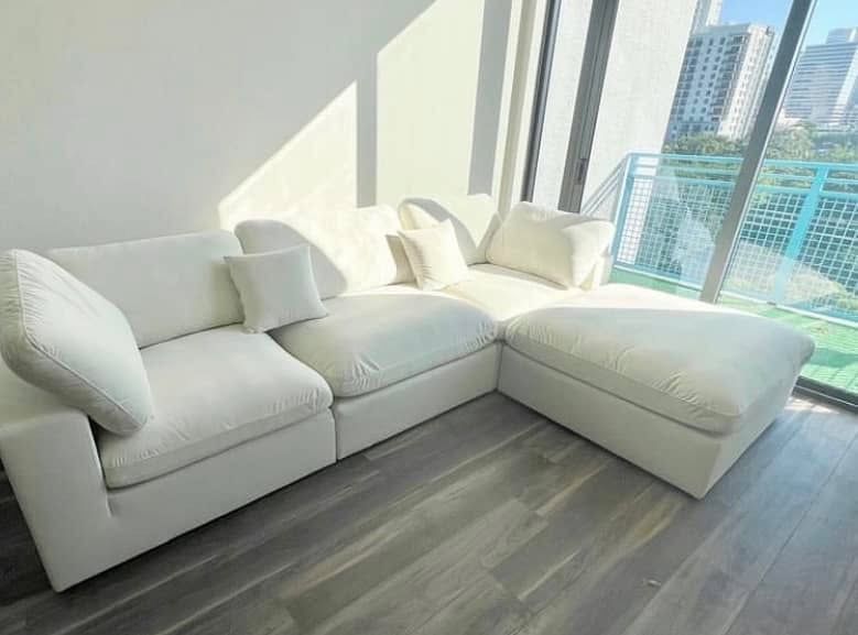 Designer Cloud Sectional In Stock For Fast Delivery