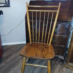 Antique Wooden Stamped Chair 