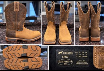 Irish Setter Marshall waterproof pull-on work boots, men’s size 14D.