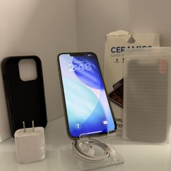 iPhone 13 Pro 128GB Unlocked - Graphite - 100% Battery + Case & Screen Protector